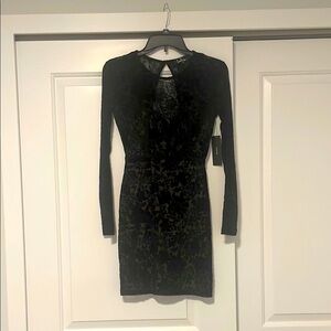 Lulus Black Velvet Long Sleeve Dress